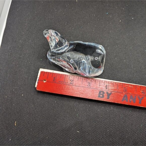 Vintage grynnen barret Basset Hound Glass Clear Figurine Paperweight 4 inch - Picture 7 of 7